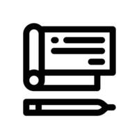 cheque line icon. Clean and minimalist icon for websites, mobile apps, presentations, and logos. Fully scalable and customizable for any project. vector