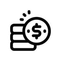 coin line icon. Clean and minimalist icon for websites, mobile apps, presentations, and logos. Fully scalable and customizable for any project. vector