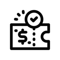 coupon line icon. Clean and minimalist icon for websites, mobile apps, presentations, and logos. Fully scalable and customizable for any project. vector