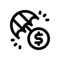 financial insurance line icon. Clean and minimalist icon for websites, mobile apps, presentations, and logos. Fully scalable and customizable for any project. vector