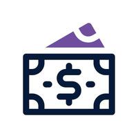 money dual tone icon. Sleek and modern icon for websites, mobile apps, marketing materials, and corporate design. Fully scalable and ready to use. vector