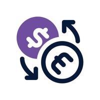 money exchange dual tone icon. Sleek and modern icon for websites, mobile apps, marketing materials, and corporate design. Fully scalable and ready to use. vector