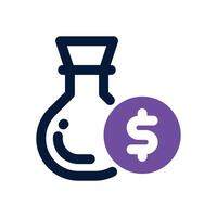 money bag dual tone icon. Sleek and modern icon for websites, mobile apps, marketing materials, and corporate design. Fully scalable and ready to use. vector
