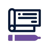 cheque dual tone icon. Sleek and modern icon for websites, mobile apps, marketing materials, and corporate design. Fully scalable and ready to use. vector