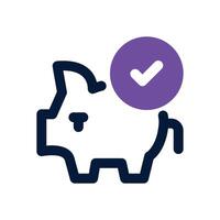 piggy bank dual tone icon. Sleek and modern icon for websites, mobile apps, marketing materials, and corporate design. Fully scalable and ready to use. vector