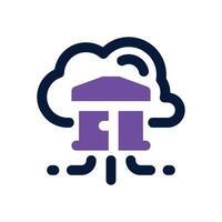 cloud banking dual tone icon. Sleek and modern icon for websites, mobile apps, marketing materials, and corporate design. Fully scalable and ready to use. vector