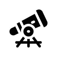 telescope glyph icon. Strong and solid icon for websites, mobile interfaces, presentations, and visual branding. High quality and easy to edit. vector