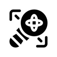 magnifying glass glyph icon. Strong and solid icon for websites, mobile interfaces, presentations, and visual branding. High quality and easy to edit. vector