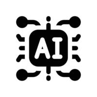 artificial intelligence glyph icon. Strong and solid icon for websites, mobile interfaces, presentations, and visual branding. High quality and easy to edit. vector