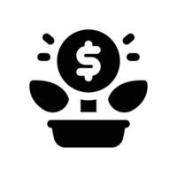 investment glyph icon. Strong and solid icon for websites, mobile interfaces, presentations, and visual branding. High quality and easy to edit. vector
