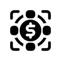 target glyph icon. Strong and solid icon for websites, mobile interfaces, presentations, and visual branding. High quality and easy to edit. vector