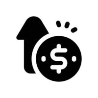 profit glyph icon. Strong and solid icon for websites, mobile interfaces, presentations, and visual branding. High quality and easy to edit. vector