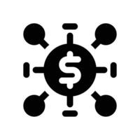 financial network glyph icon. Strong and solid icon for websites, mobile interfaces, presentations, and visual branding. High quality and easy to edit. vector