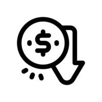 loss line icon. Clean and minimalist icon for websites, mobile apps, presentations, and logos. Fully scalable and customizable for any project. vector