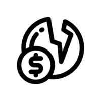 bankcrupcy line icon. Clean and minimalist icon for websites, mobile apps, presentations, and logos. Fully scalable and customizable for any project. vector