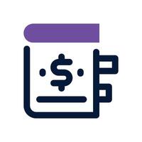 financial book dual tone icon. Sleek and modern icon for websites, mobile apps, marketing materials, and corporate design. Fully scalable and ready to use. vector
