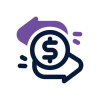 money transfer dual tone icon. Sleek and modern icon for websites, mobile apps, marketing materials, and corporate design. Fully scalable and ready to use. vector
