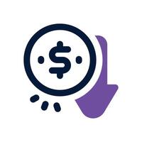 loss dual tone icon. Sleek and modern icon for websites, mobile apps, marketing materials, and corporate design. Fully scalable and ready to use. vector