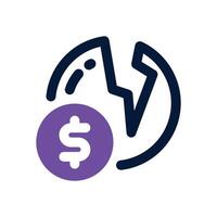 bankcrupcy dual tone icon. Sleek and modern icon for websites, mobile apps, marketing materials, and corporate design. Fully scalable and ready to use. vector