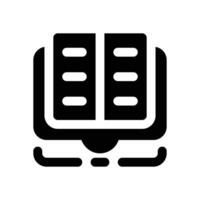 book glyph icon. Strong and solid icon for websites, mobile interfaces, presentations, and visual branding. High quality and easy to edit. vector