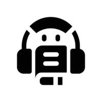 audiobook glyph icon. Strong and solid icon for websites, mobile interfaces, presentations, and visual branding. High quality and easy to edit. vector
