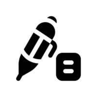 pen glyph icon. Strong and solid icon for websites, mobile interfaces, presentations, and visual branding. High quality and easy to edit. vector
