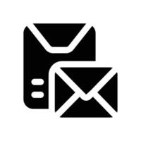 envelope glyph icon. Strong and solid icon for websites, mobile interfaces, presentations, and visual branding. High quality and easy to edit. vector