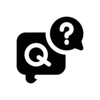 question glyph icon. Strong and solid icon for websites, mobile interfaces, presentations, and visual branding. High quality and easy to edit. vector