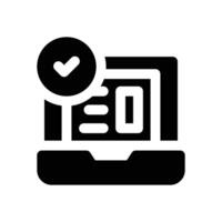 laptop glyph icon. Strong and solid icon for websites, mobile interfaces, presentations, and visual branding. High quality and easy to edit. vector