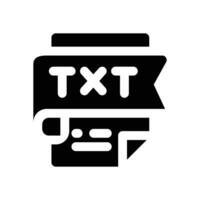 txt file glyph icon. Strong and solid icon for websites, mobile interfaces, presentations, and visual branding. High quality and easy to edit. vector