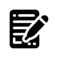 writing glyph icon. Strong and solid icon for websites, mobile interfaces, presentations, and visual branding. High quality and easy to edit. vector
