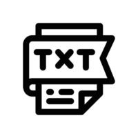 txt file line icon. Clean and minimalist icon for websites, mobile apps, presentations, and logos. Fully scalable and customizable for any project. vector