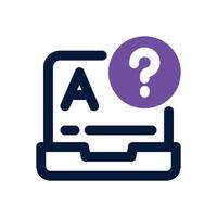 online test dual tone icon. Sleek and modern icon for websites, mobile apps, marketing materials, and corporate design. Fully scalable and ready to use. vector