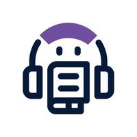 audiobook dual tone icon. Sleek and modern icon for websites, mobile apps, marketing materials, and corporate design. Fully scalable and ready to use. vector