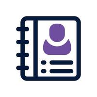 address book dual tone icon. Sleek and modern icon for websites, mobile apps, marketing materials, and corporate design. Fully scalable and ready to use. vector