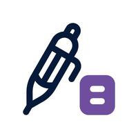 pen dual tone icon. Sleek and modern icon for websites, mobile apps, marketing materials, and corporate design. Fully scalable and ready to use. vector