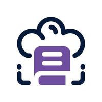 cloud library dual tone icon. Sleek and modern icon for websites, mobile apps, marketing materials, and corporate design. Fully scalable and ready to use. vector
