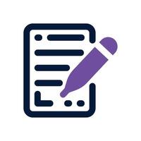 writing dual tone icon. Sleek and modern icon for websites, mobile apps, marketing materials, and corporate design. Fully scalable and ready to use. vector