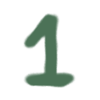 One font green number icon on transparent background. png