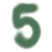 Five font green number icon on transparent background. png