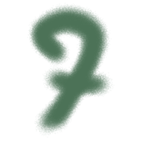 Seven font green number icon on transparent background. png