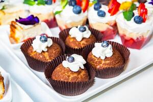 sweet dessert at private events or business conferences. photo
