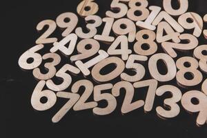 digital number texture on blak background photo