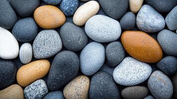 Colorful pebbles and stones natural setting stock photography outdoor environment close-up view textured concept photo