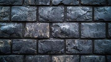 Textured grey brick wall background standard urban setting visual content industrial environment close-up view aesthetic detail photo