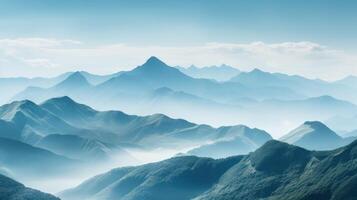 Majestic mountain peaks under a clear blue sky nature landscape photography serene environment tranquil viewpoint photo