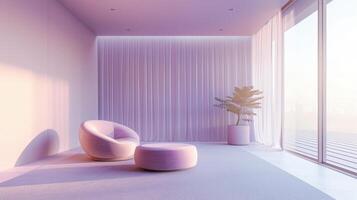 Modern living room design minimalistic home interior photography bright environment wide view aesthetic concept photo