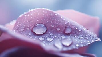 Delicate dewy rose petal close-up nature macro photography serene environment soft light ethereal beauty photo