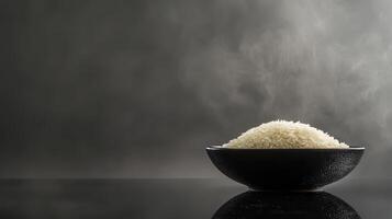 Basmati rice serving minimalist setting food photography contemporary kitchen close-up culinary experience photo