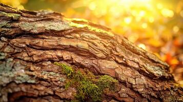 Weathered tree bark closeup nature photography sunlit forest detailed view organic texture photo